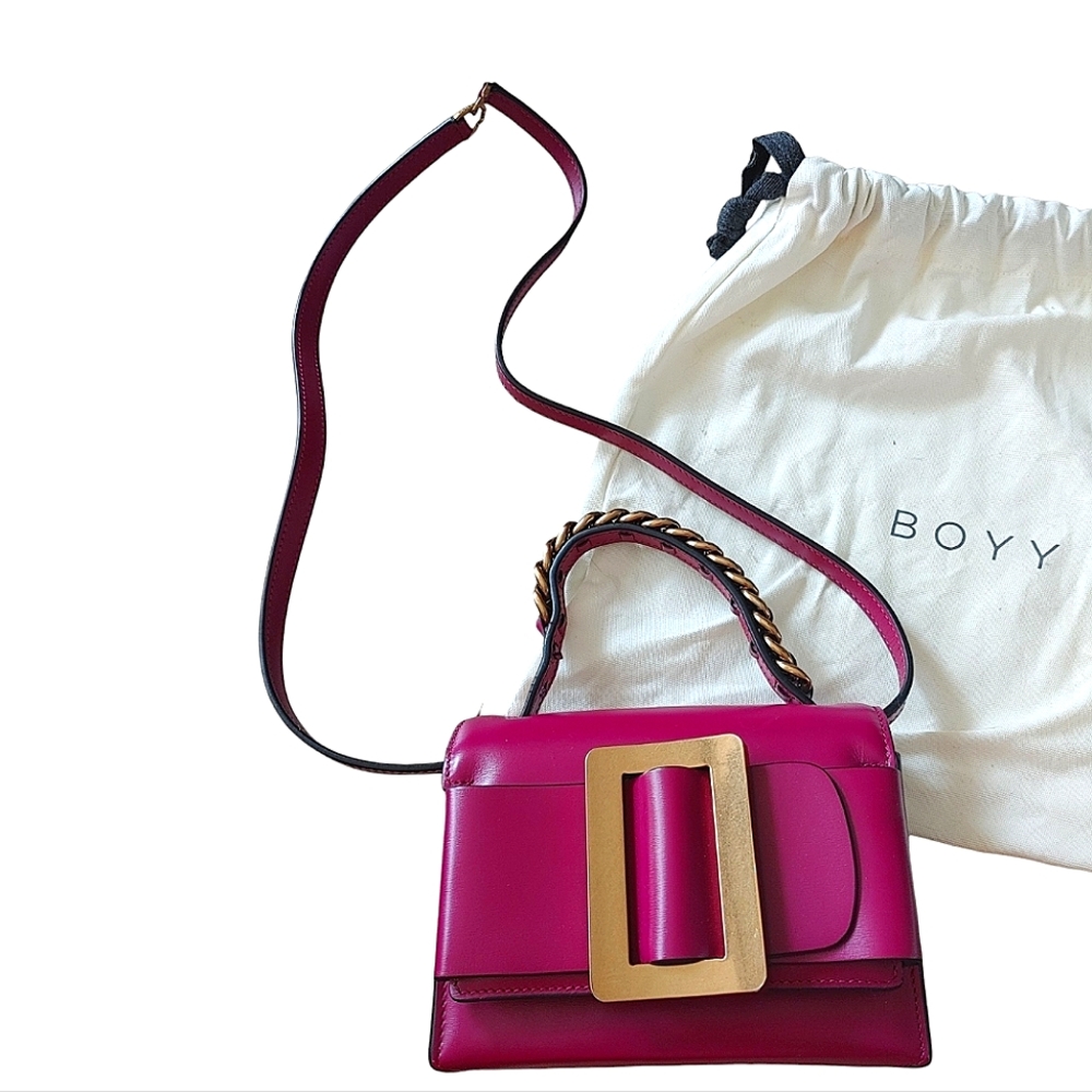 BOYY Fred Fushia Leather Satchel Crossbody Bag